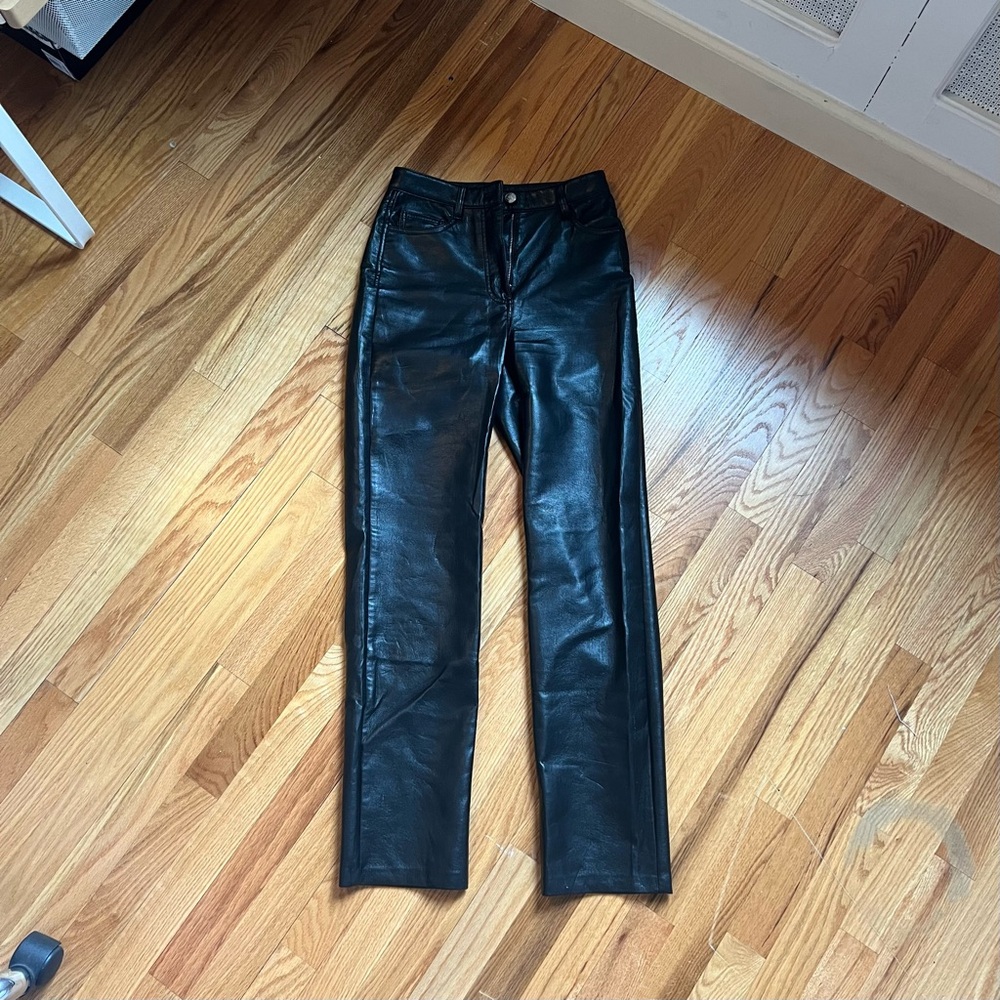 Black Vegan Leather Pants